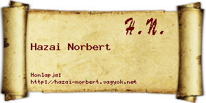 Hazai Norbert névjegykártya